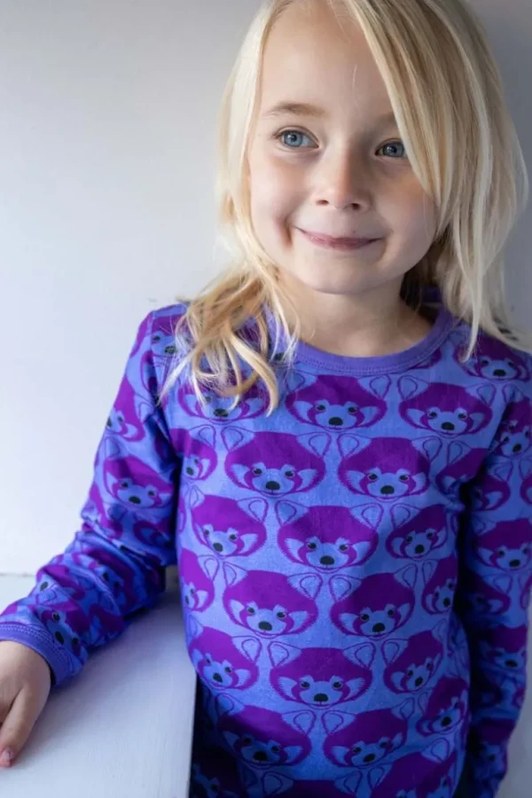 Danefæ Dyrroar T AOP/STRIB Ice Viola/Purple ROED PANDA | Børn Bluser