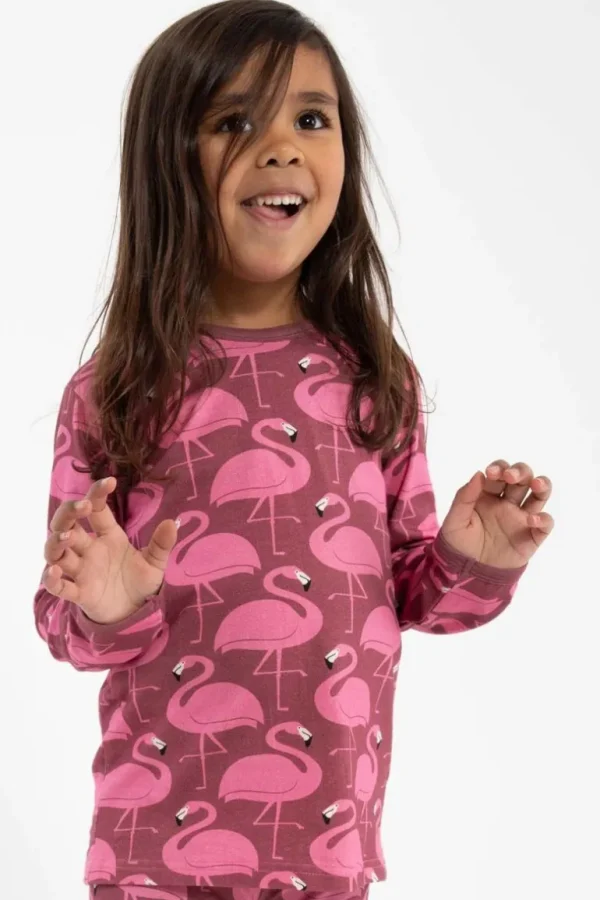 Danefæ Dyrroar T AOP/STRIB Old Rose/Lovely Rose FLAMINGOER | Børn Bluser