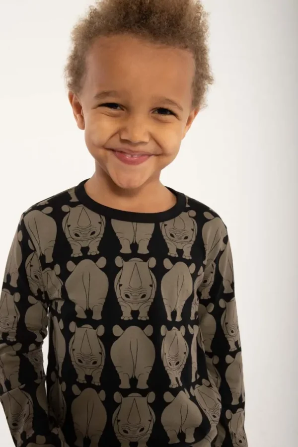 Danefæ Dyrroar T Black NAESEHORN AOP | Børn Bluser