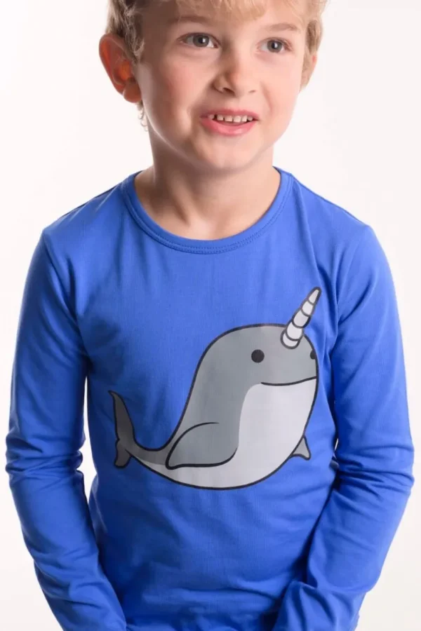 Danefæ Dyrroar T Blue NARHVAL | Børn Bluser