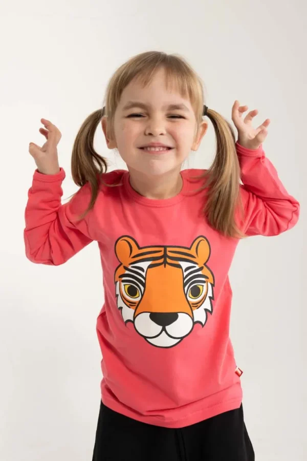Danefæ Dyrroar T Bright Pink TIGER | Børn Bluser