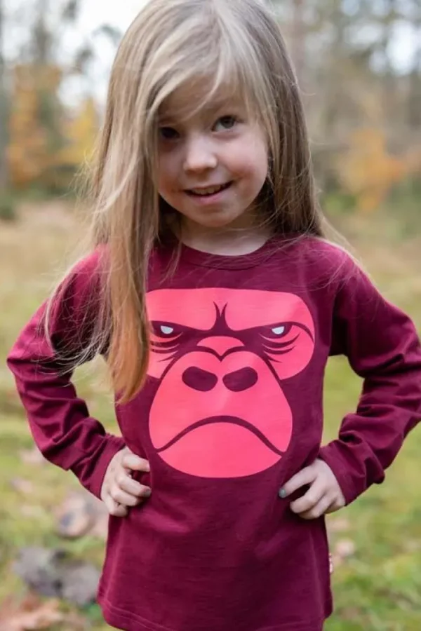 Danefæ Dyrroar T Deep Red GORILLA | Børn Bluser