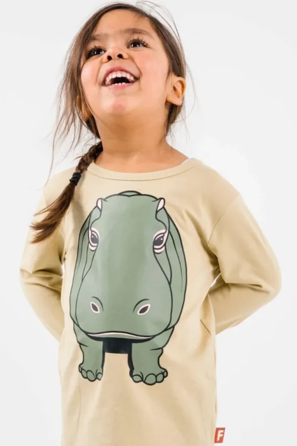 Danefæ Dyrroar T Din Ven Beige FLODHEST | Børn Bluser