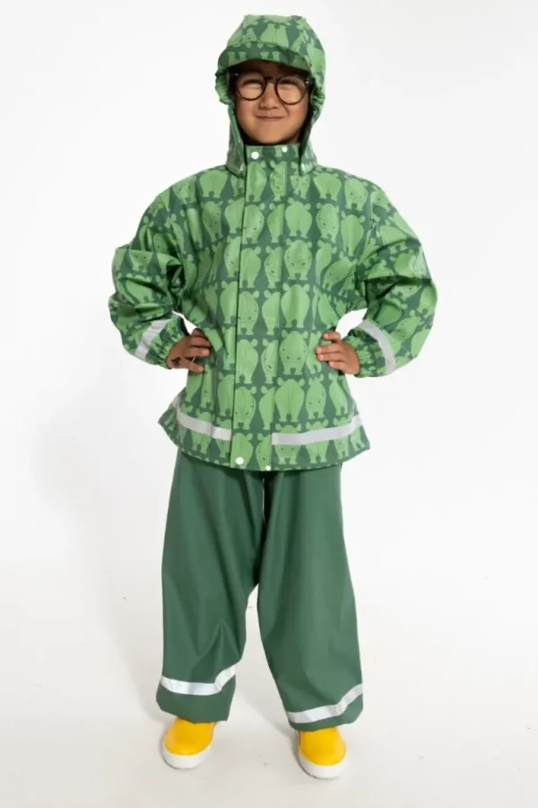 Danefæ Dyrseason Rain Set Rover Khaki RHINOS | Børn Regntøj