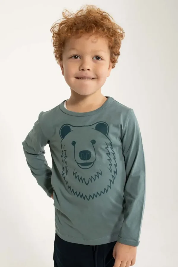 Danefæ Dyrshedding T Blue Grey OUTLINE BJOERN | Børn Bluser