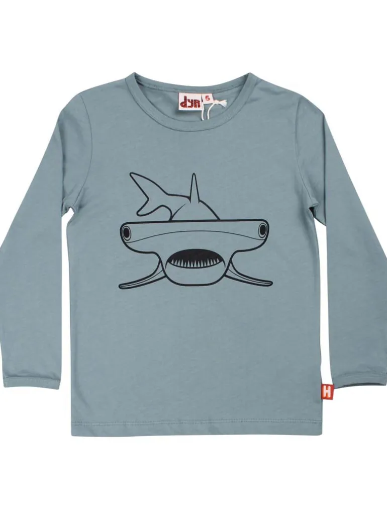 Danefæ Dyrshedding T Blue Grey OUTLINE HAMMERHAJ | Børn Bluser