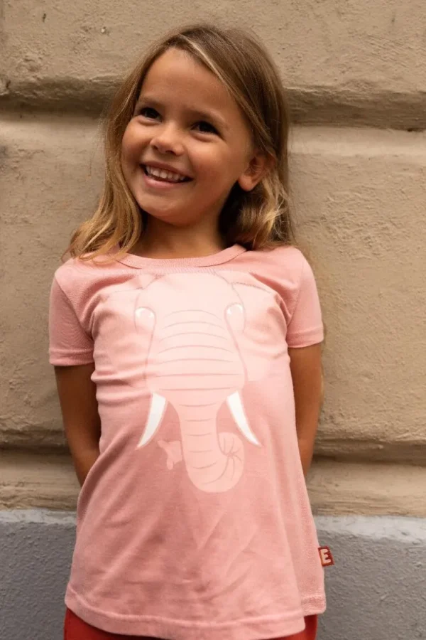 Danefæ Dyrwildlife T NOOS Rose Glow ELEFANT | Børn T-shirts