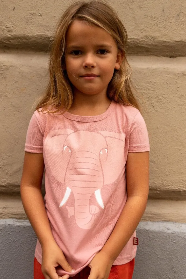 Danefæ Dyrwildlife T NOOS Rose Glow ELEFANT | Børn T-shirts