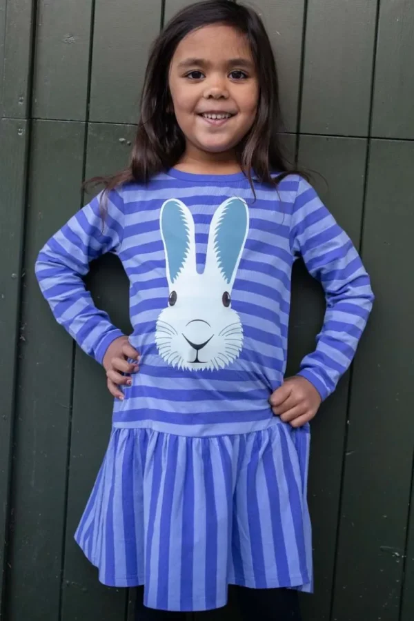 Danefæ Dyrzanzi LS Dress AOP/STRIB Cold Purple/Ice Viola VILDKANIN | Børn Kjoler