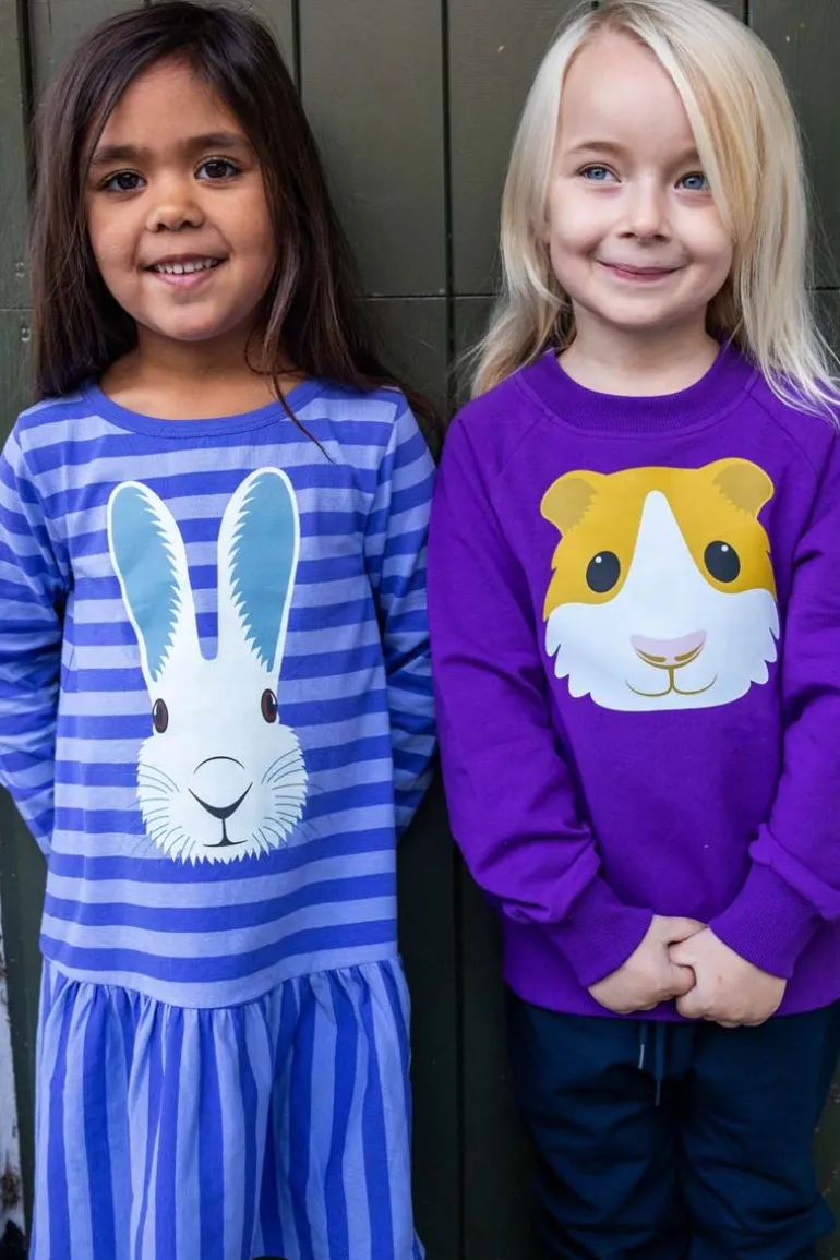 Danefæ Dyrzanzi LS Dress AOP/STRIB Cold Purple/Ice Viola VILDKANIN | Børn Kjoler