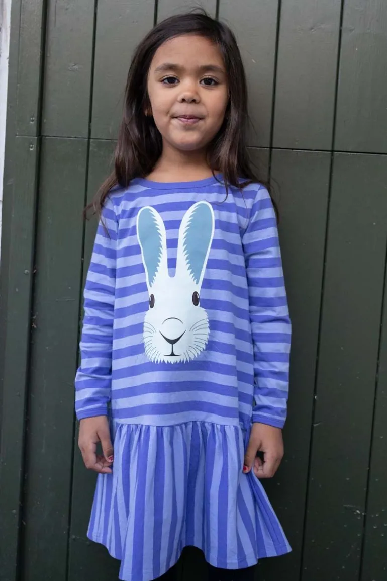 Danefæ Dyrzanzi LS Dress AOP/STRIB Cold Purple/Ice Viola VILDKANIN | Børn Kjoler