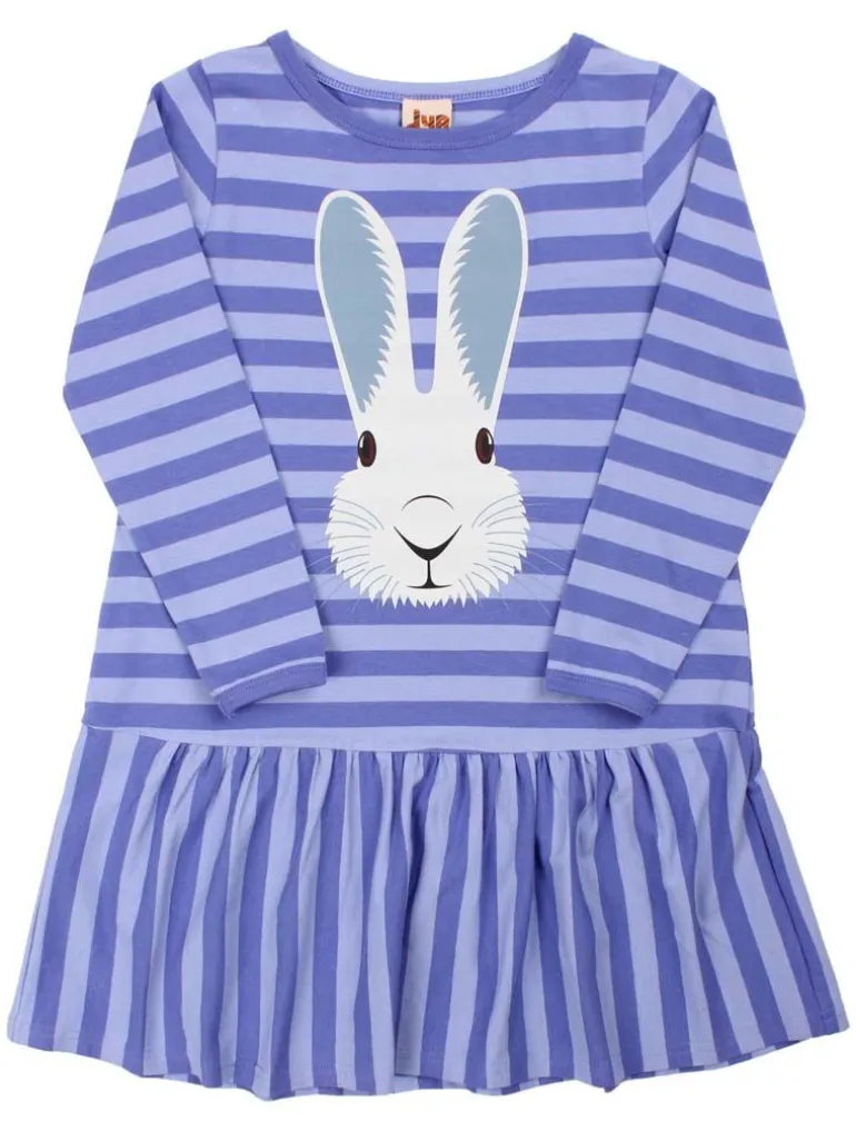 Danefæ Dyrzanzi LS Dress AOP/STRIB Cold Purple/Ice Viola VILDKANIN | Børn Kjoler