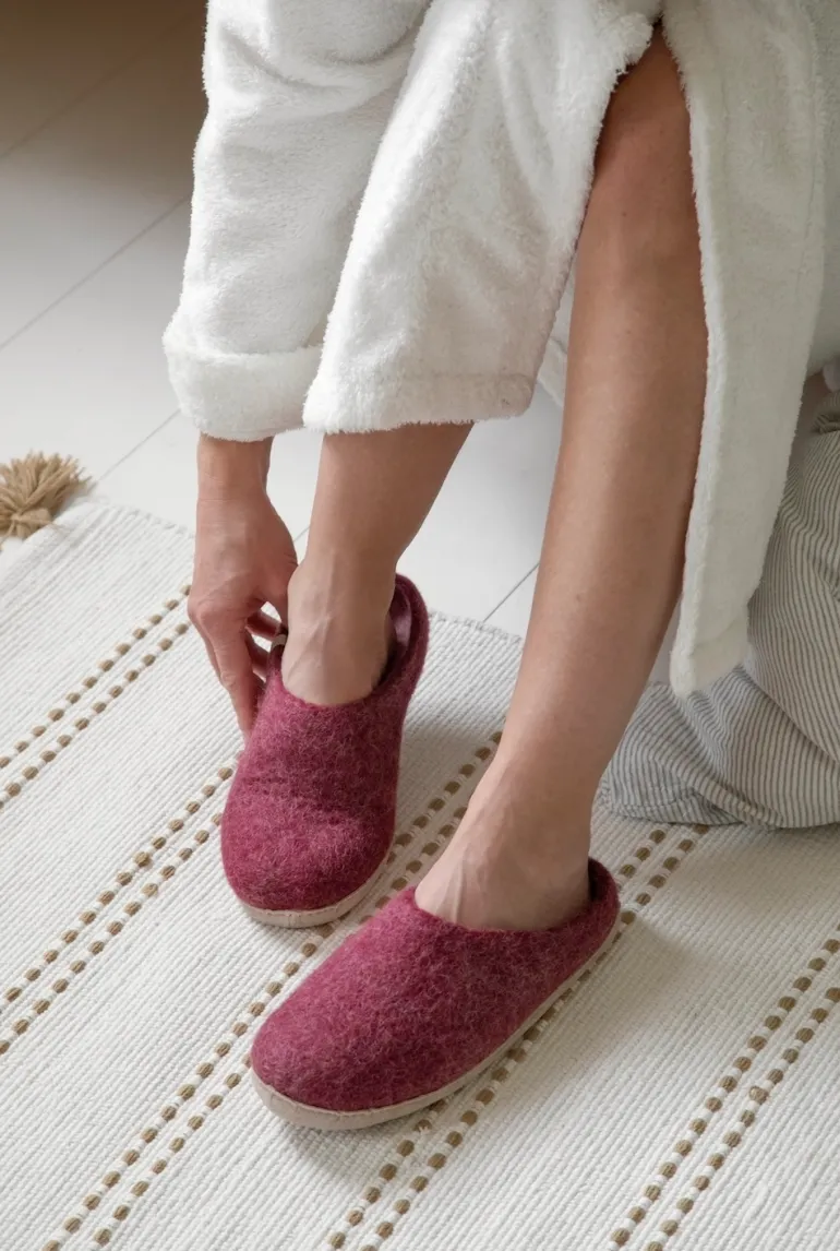 Danefæ Egos Copenhagen Wool Slipper Bordeaux | Dame Hjemmesko
