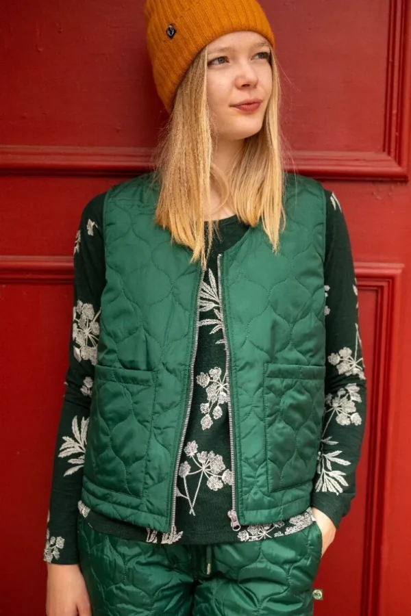 Danefæ ESS - Anholt Midlayer Thermo Vest Dark Khaki | Dame Veste | Termotøj