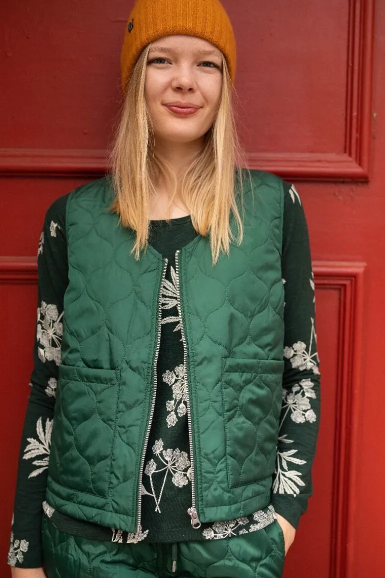 Danefæ ESS - Anholt Midlayer Thermo Vest Dark Khaki | Dame Veste | Termotøj