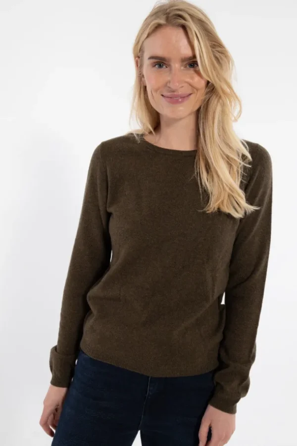Danefæ ESS - Bliss Merino Sweater Marsh Khaki | Dame Strik