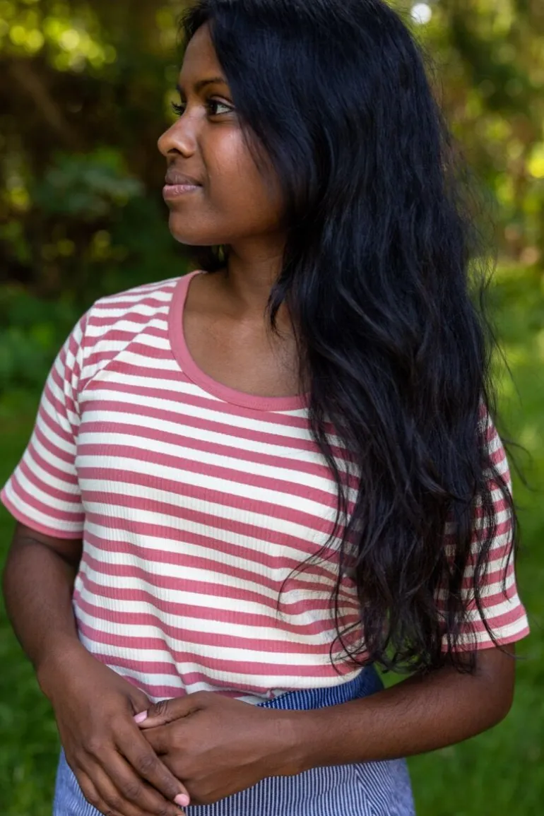 Danefæ ESS - Danefriend Tee Old Rose/Chalk | Dame T-shirts