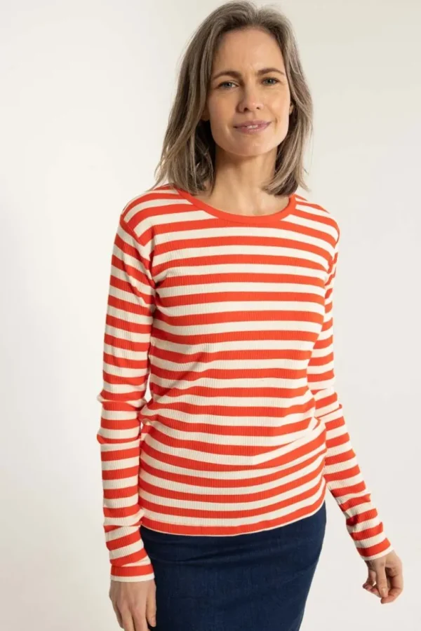 Danefæ ESS - Danepartner LS Bright Red/Chalk | Dame Bluser