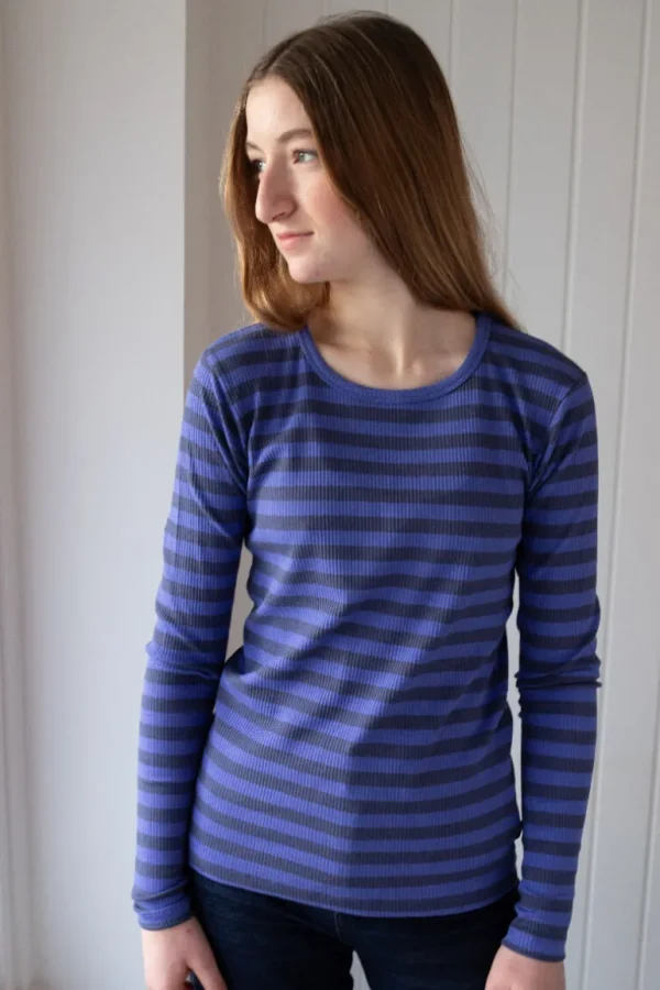 Danefæ ESS - Danepartner LS Grey Marine/Cold Purple | Dame Bluser