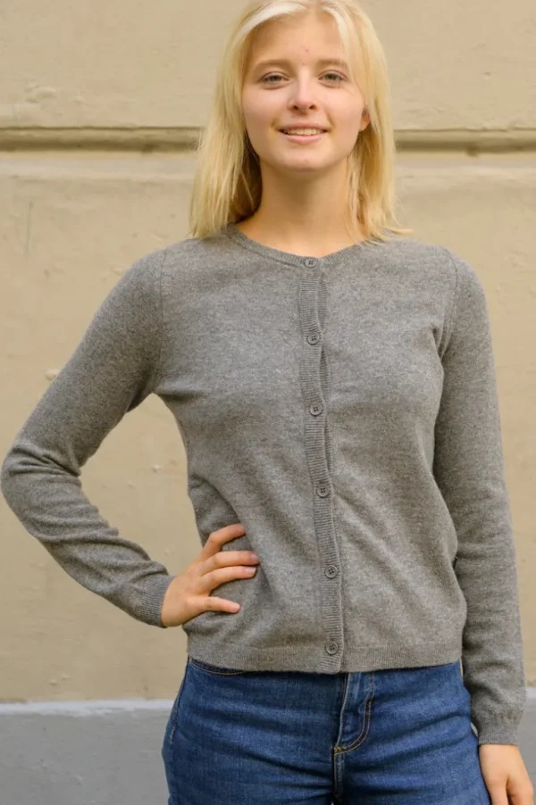 Danefæ ESS - Forget me not Merino Cardigan Heather Grey | Dame Cardigan | Strik