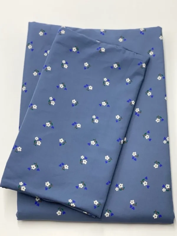 Danefæ ESS - ORGANIC Danebedlinen Baby Grey Blue MINIFLOWER | Sengetøj | Tekstiler