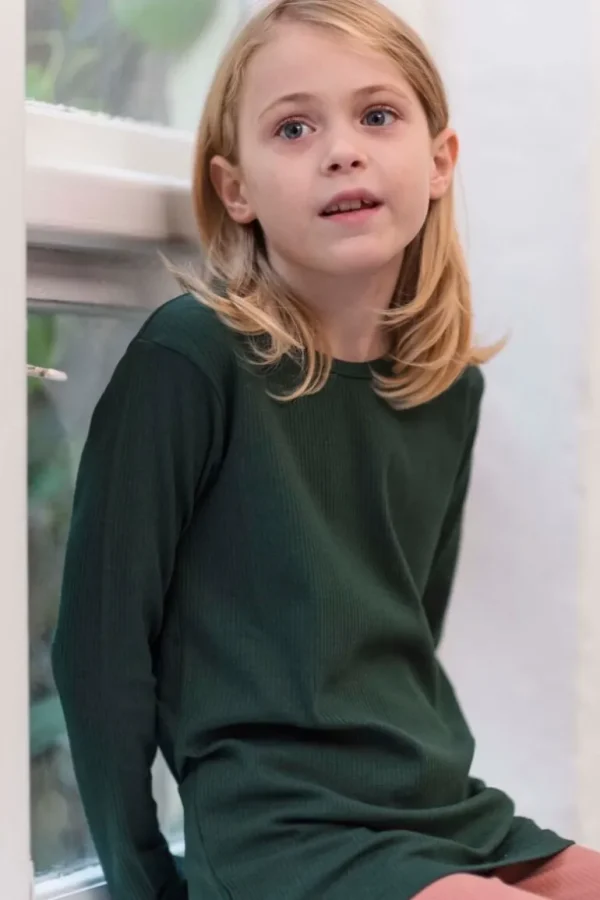 Danefæ ESS - ORGANIC Danelemonade LS Black Green | Børn Bluser