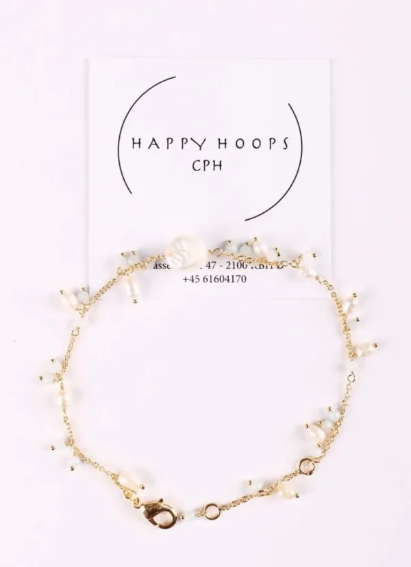 Danefæ Happy Hoop Cph Rosa Armbånd Guldfarvet/Off white | Dame Smykker
