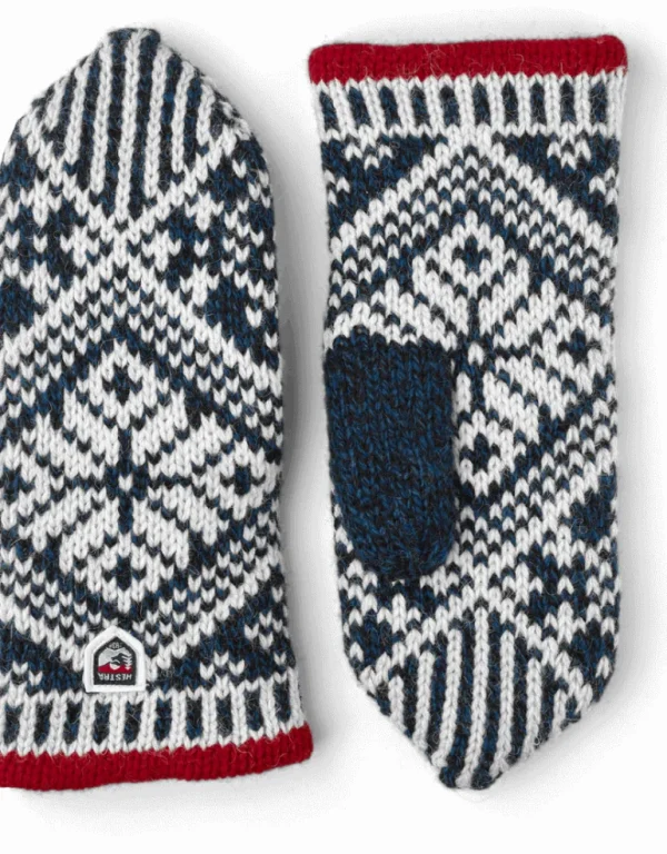 Danefæ Hestra Nordic Wool Mittens Blue/Off White | Dame Vanter