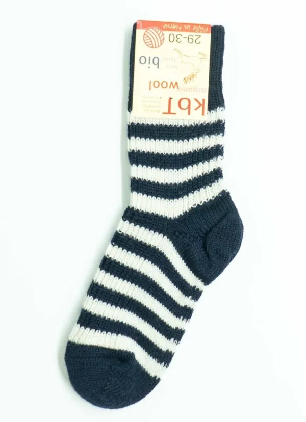 Danefæ Hirsch Natur Wool Socks Stripes | Børn Strømper | Uld