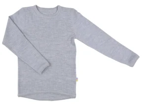 Danefæ JOHA Shirt LS Basic Lt Grey Melange | Børn Uld | Bluser