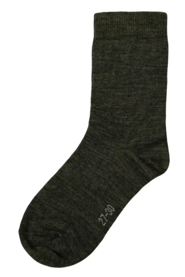 Danefæ JOHA Wool Socks Thin Green Melange | Dame Strømper