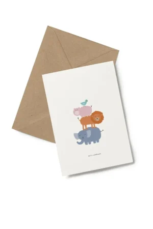 Danefæ Kartotek Kort-A6 Animal Tower | Kort Og Notesbøger