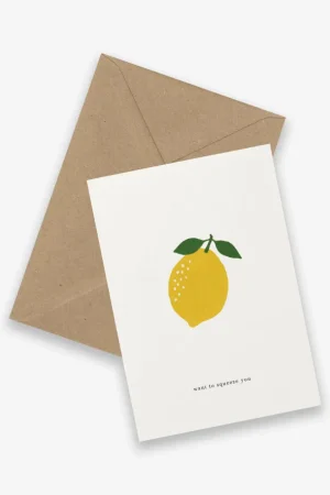 Danefæ Kartotek Kort-A6 Lemon-Want to squeeze you | Kort Og Notesbøger