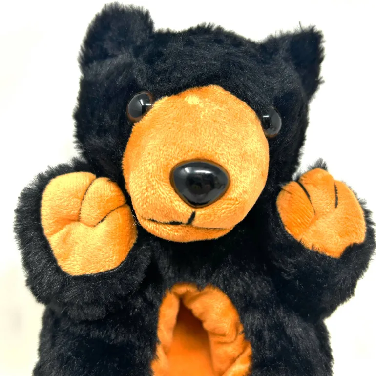 Danefæ Kid's Plush Non Slip Slippers Homer the Black Bear | Børn Hjemmesko | Sko