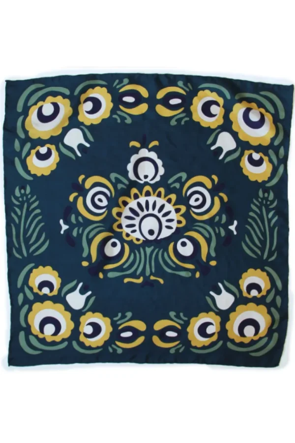 Danefæ Les Belles Vagabondes Mini Silk Scarf Zora Navy | Dame Tørklæder