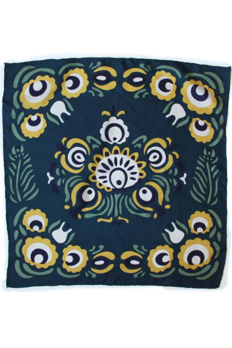 Danefæ Les Belles Vagabondes Mini Silk Scarf Zora Navy | Dame Tørklæder