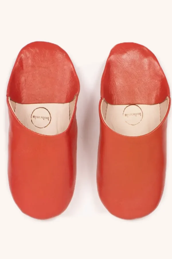 Danefæ Marokkanske Babouche Tøfler Burnt Orange | Dame Hjemmesko