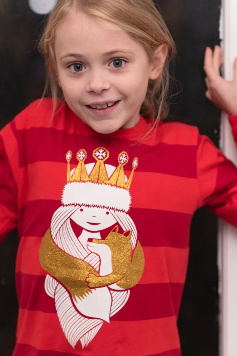 Danefæ ORGANIC - Danemist Blouse Xmas Red/Burnt Red SNEPRINSESSE | Børn Bluser