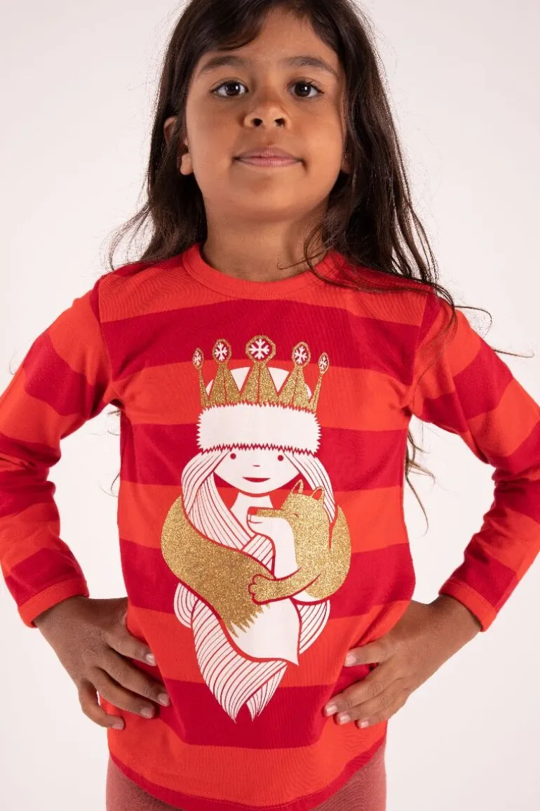 Danefæ ORGANIC - Danemist Blouse Xmas Red/Burnt Red SNEPRINSESSE | Børn Bluser