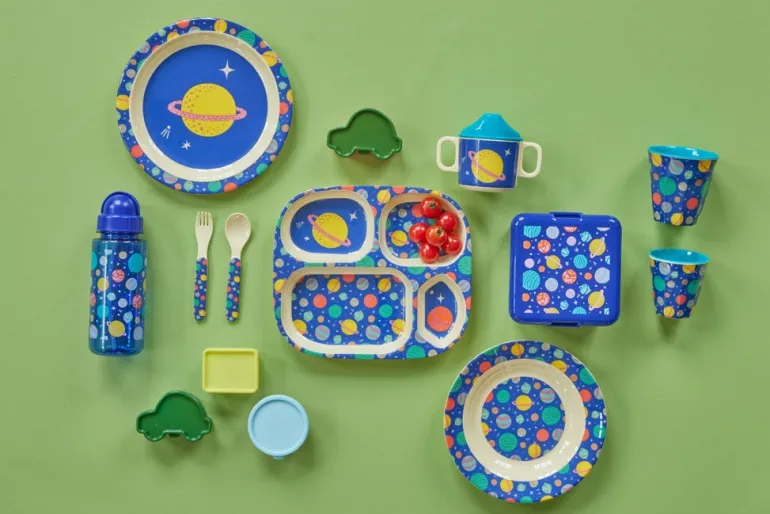 Danefæ Rice Lille Madkasse Blue Galaxy Print | Børn Rice | Drikkedunke Og Madkasser