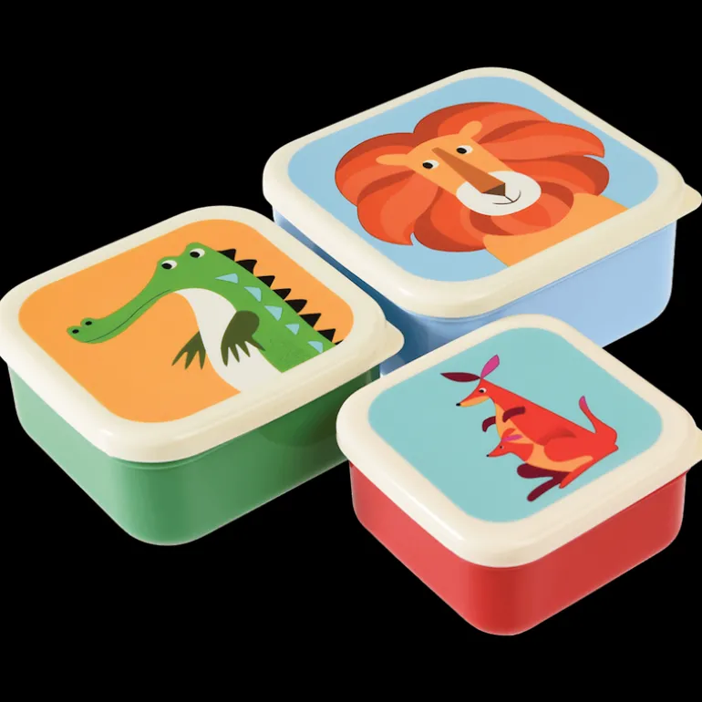 Danefæ RL Snack Box-Set of 3 Colorful Creatures | Børn Drikkedunke Og Madkasser