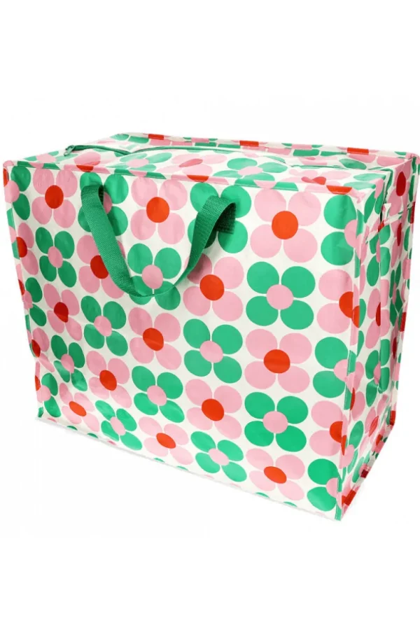 Danefæ RL Storage Bag Jumbo Pink and Green Daisy | Børn Børnetasker