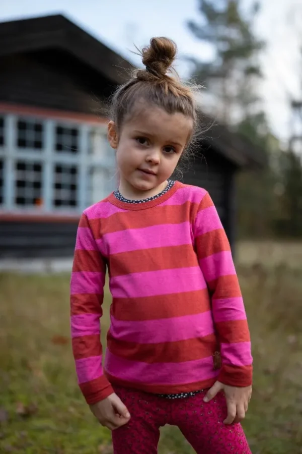 Danefæ Rocky Wool LS Dk Rust/Hot Pink | Børn Uld