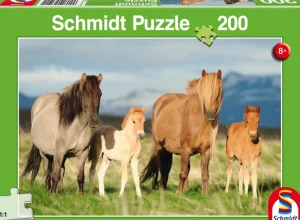 Danefæ Schmidt Puzzle 200 Brk Family of horses | Puslespil Og Spil