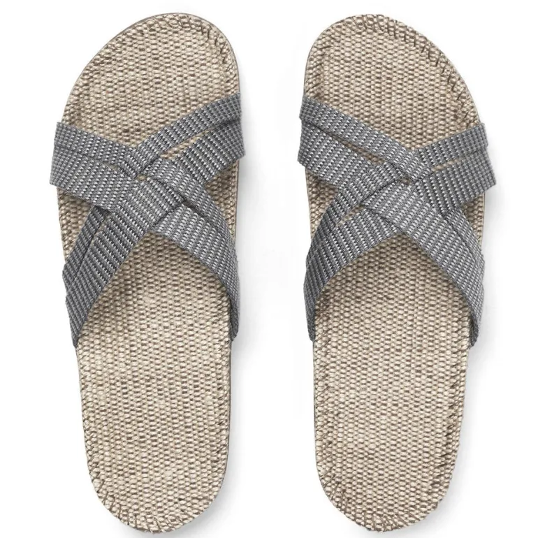Danefæ Shangies Women Grey Stripes | Dame Sandaler