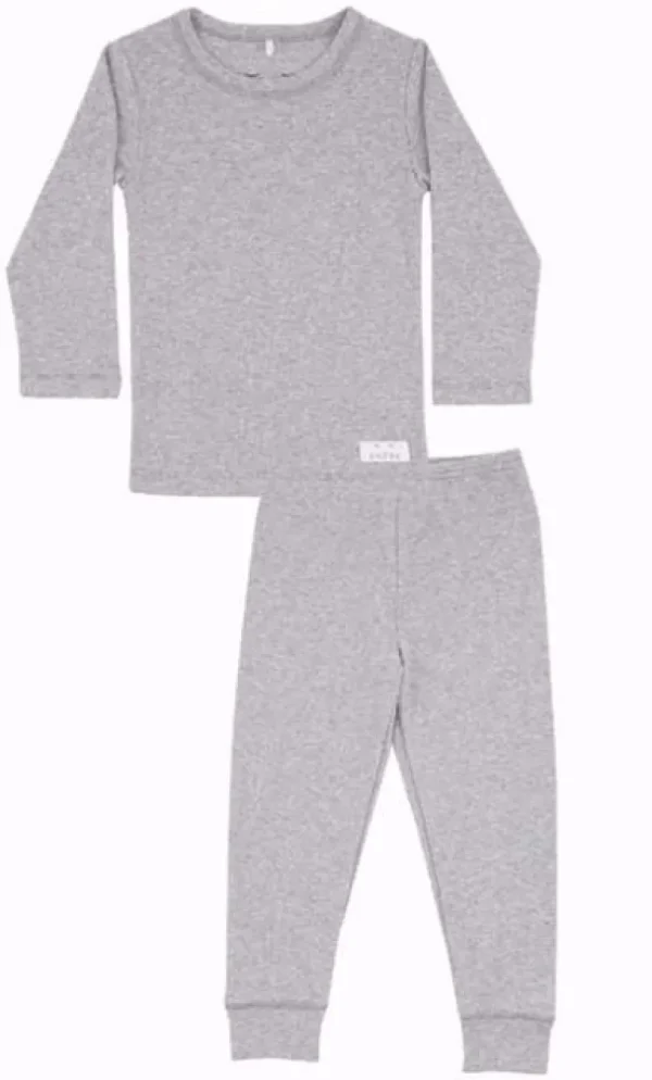 Danefæ SNORK Basic LS Pyjamas Grey Melange | Børn Nattøj | Nattøj