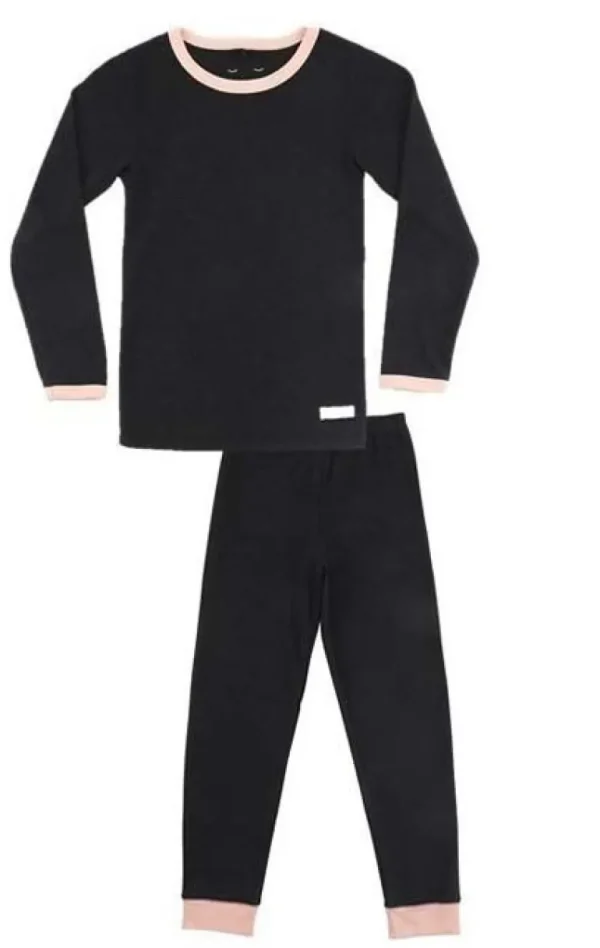 Danefæ SNORK LS Lounge Pyjamas Black Melange | Børn Nattøj | Nattøj