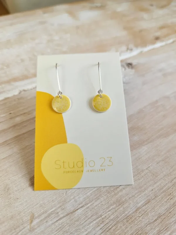Danefæ Studio 23 Circle Drop Earring Pair Lemon | Dame Smykker