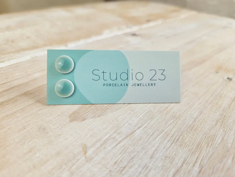 Danefæ Studio 23 Circle Stud Earring Pair Turquoise | Dame Smykker