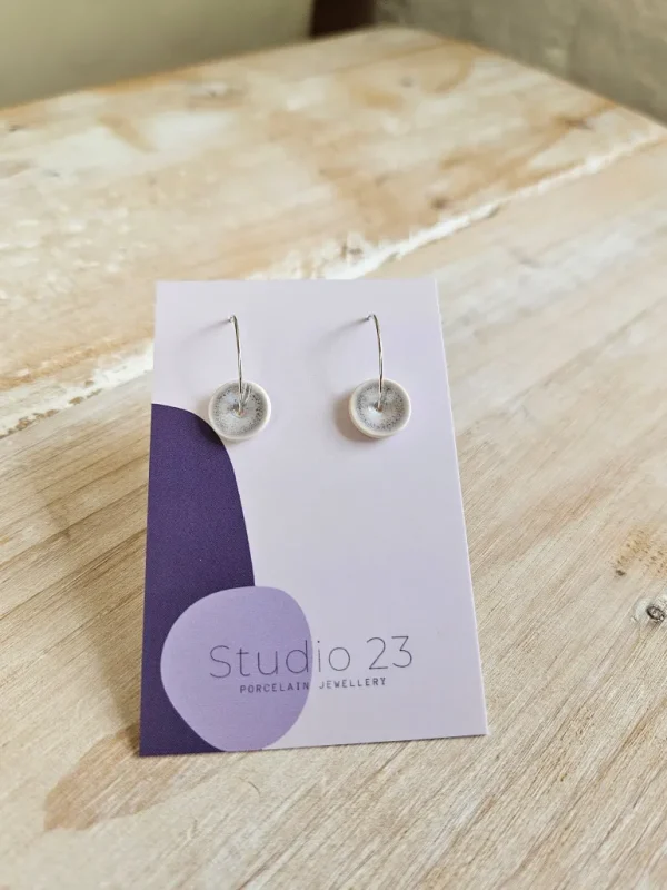 Danefæ Studio 23 Curved Drop Earring Pair Heather | Dame Smykker